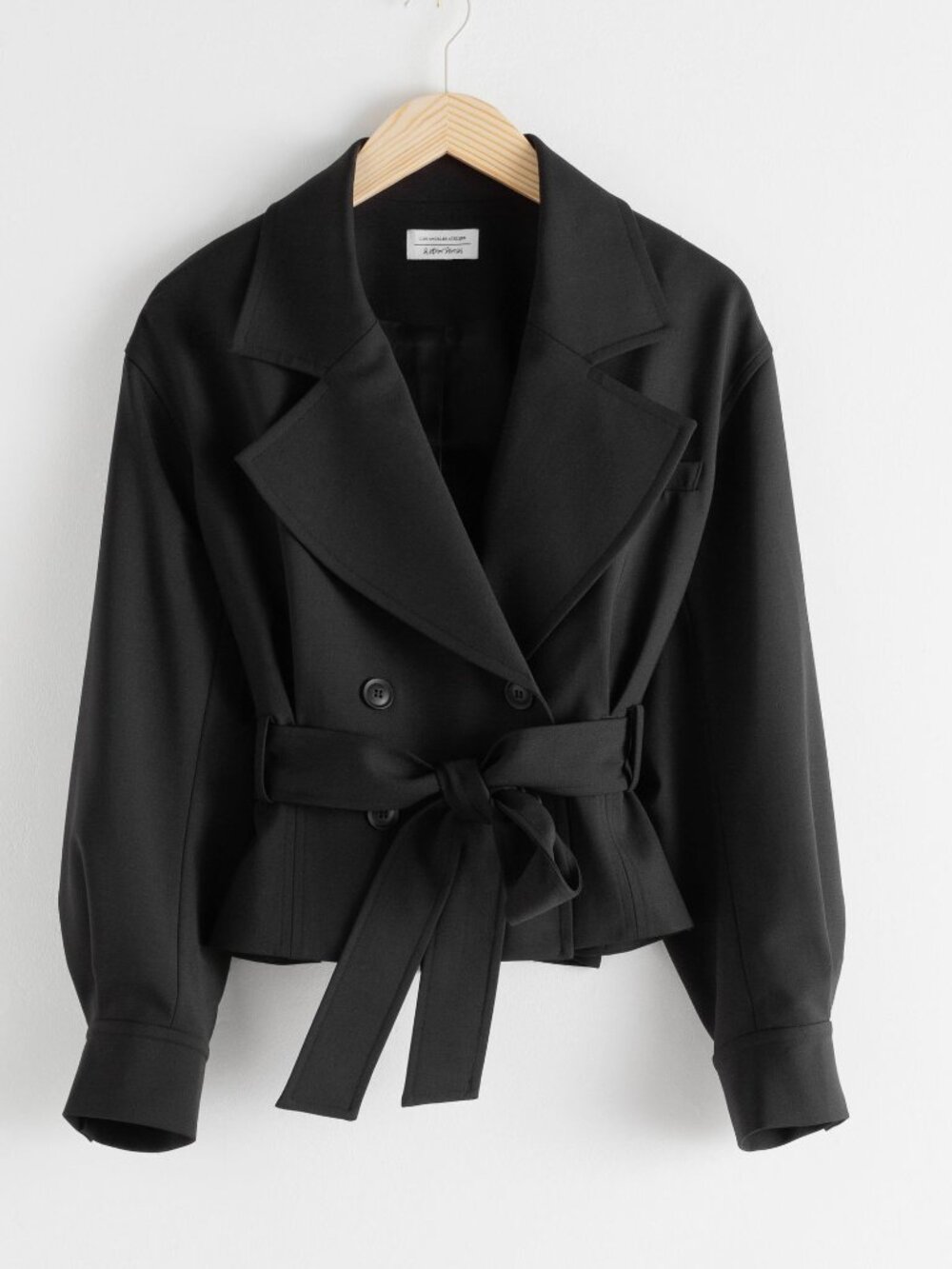 & Other Stories Belted Wool Blend Trench Jacket